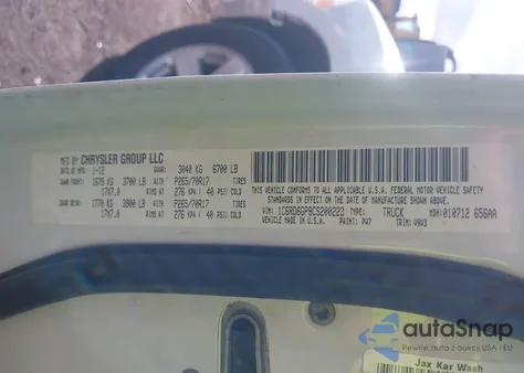 2012 Ram 1500 Slt из США, поврежденный, VIN 1C6RD6GP8CS200223